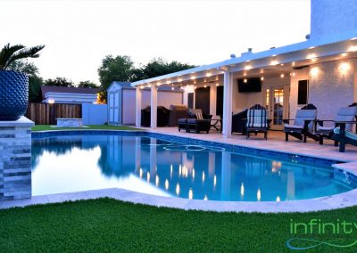 New custom pool installation during construction in Chandler home.